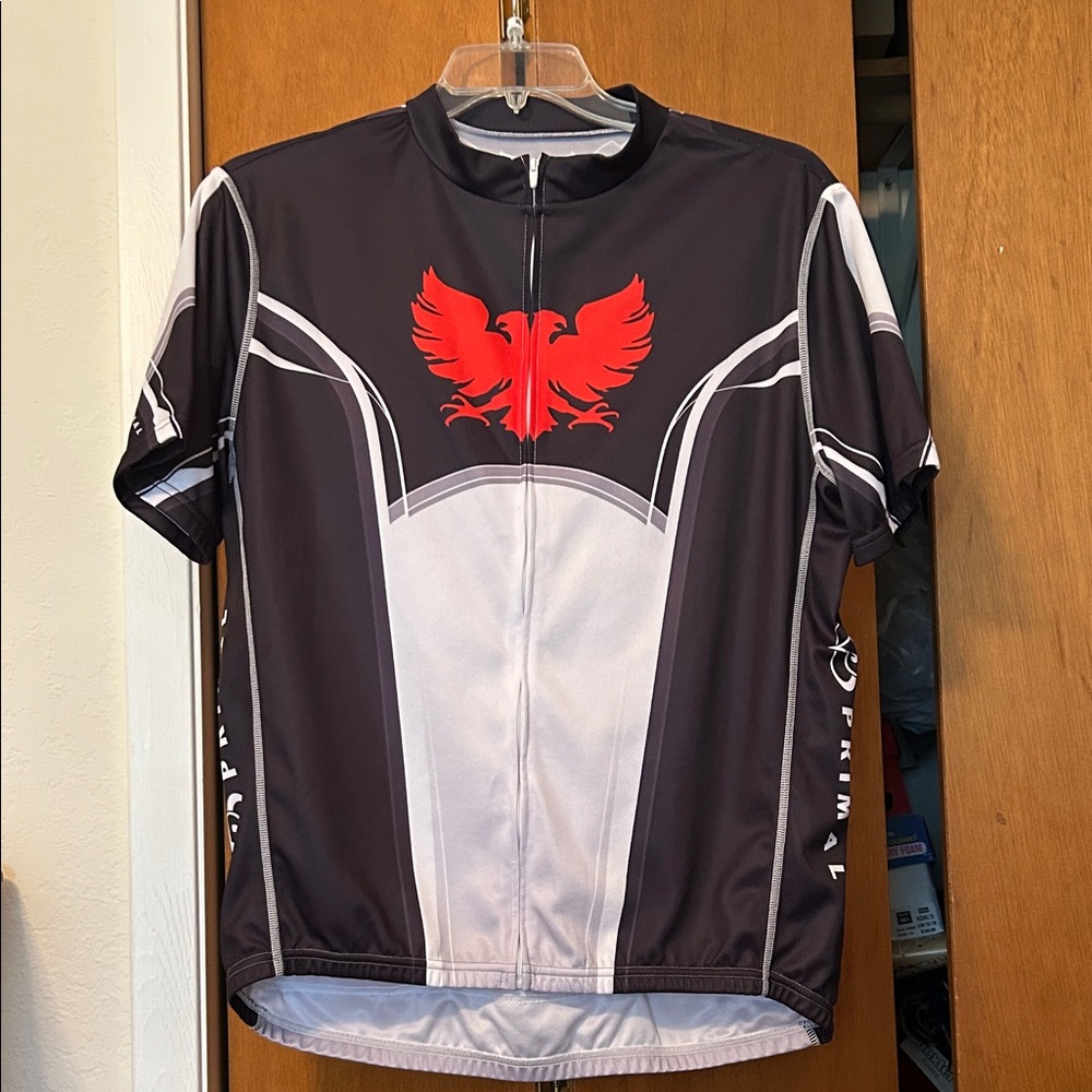 Primal Cycling Jersey with Eagle Logo - Black & Light Gray